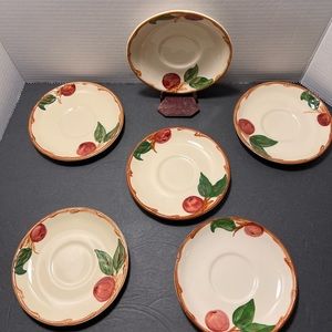 6 Franciscan ware apple pattern vintage saucers